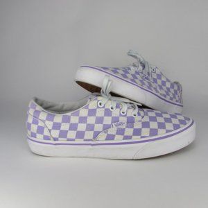 Vans "Off the Wall" White,Purple Checkered Lace Up Womens Sz9